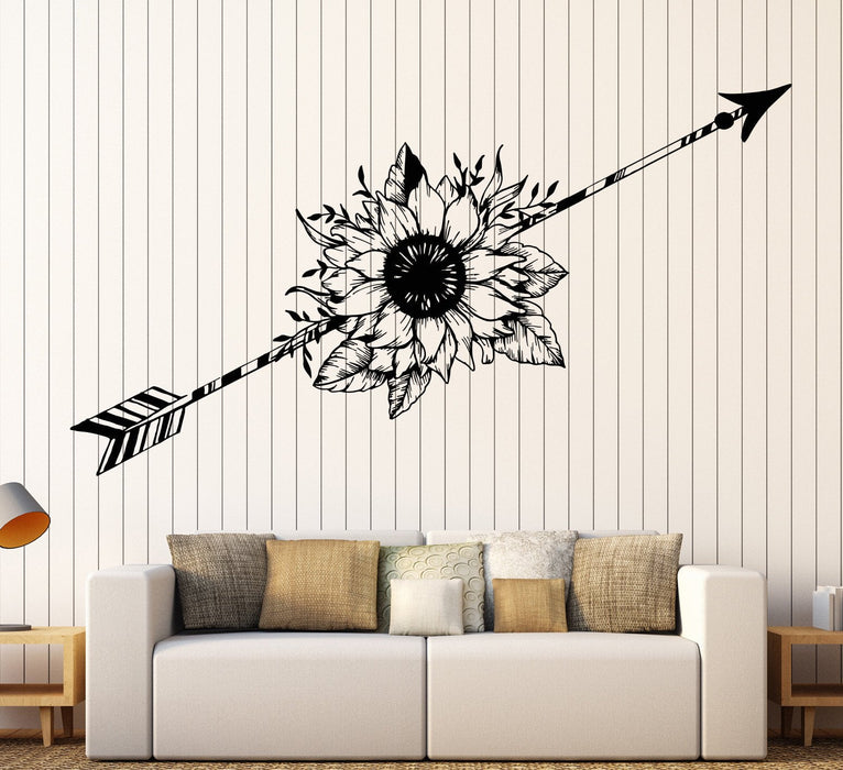 Vinyl Wall Decal Arrow Flower Art Decoration Bedroom Design Stickers Unique Gift (1179ig)