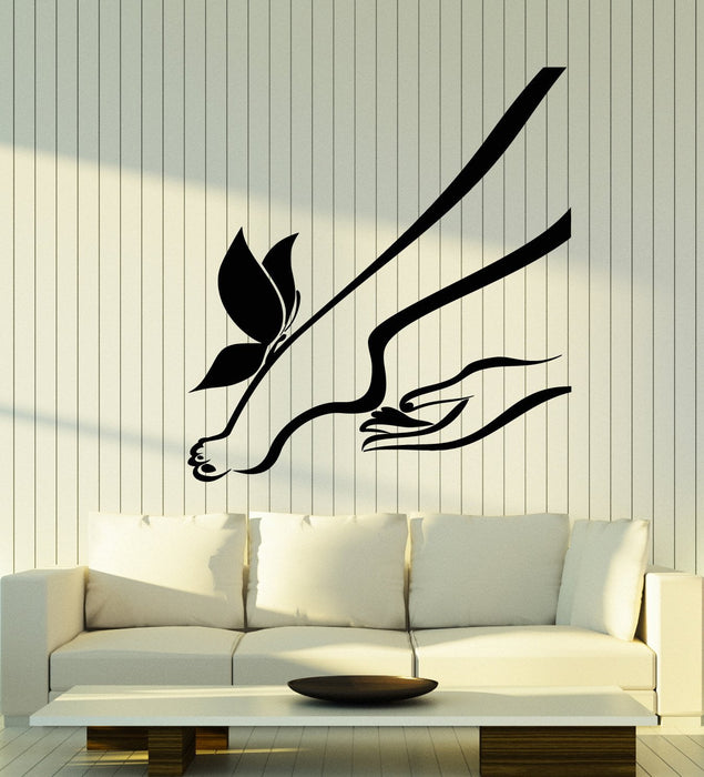 Vinyl Wall Decal Massage Foot Nails Studio Pedicure Manicure Salon Stickers (2697ig)