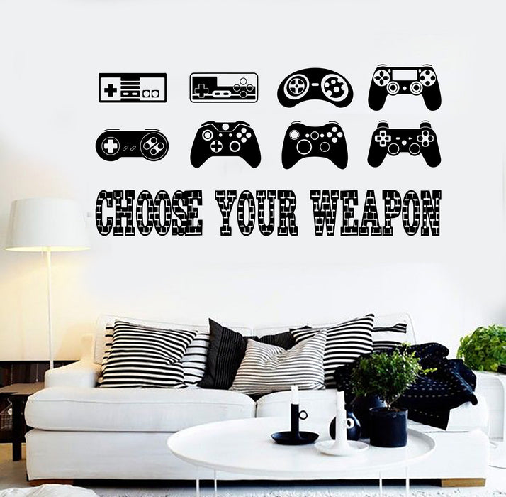 Vinyl Wall Decal Gaming Quote Joysticks Video Game Gamer Room Stickers Unique Gift (ig4500)