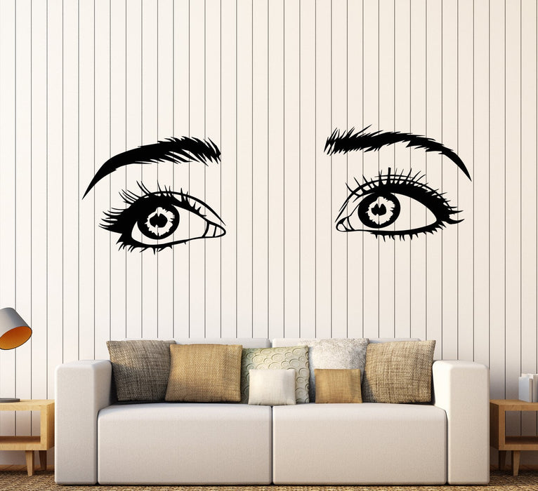 Vinyl Wall Decal Beautiful Girl Eyes Sight Eyelashes Stickers Unique Gift (1600ig)