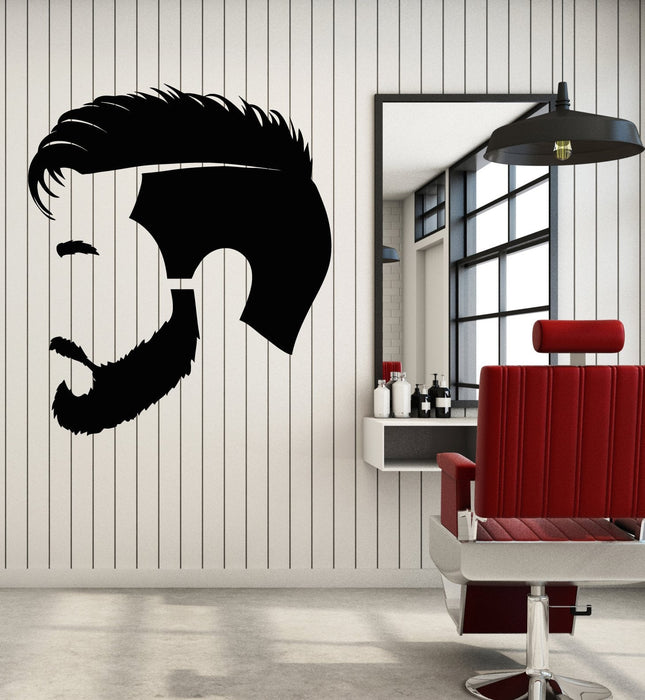 Vinyl Wall Decal Beauty Hair Salon Barbershop Men's Hairstyle Stickers (2722ig)