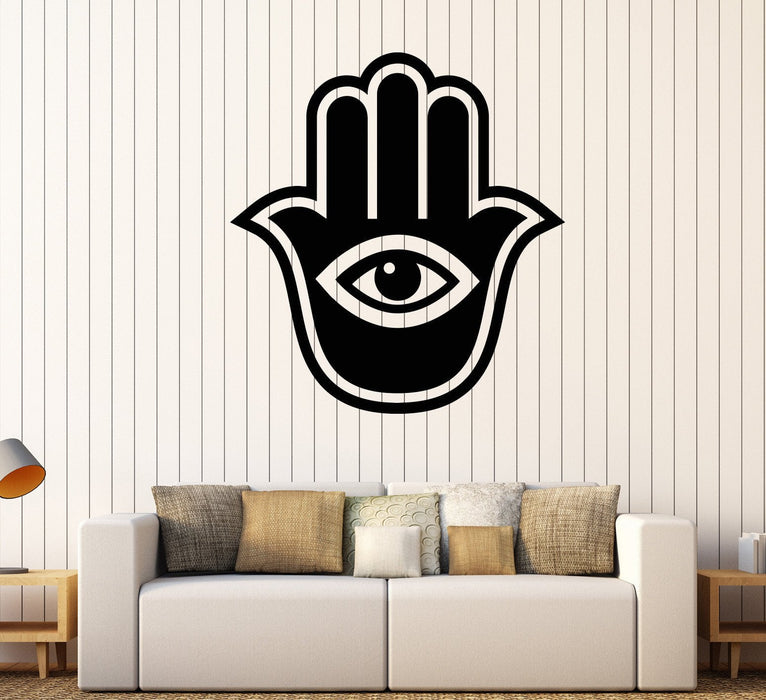 Vinyl Wall Decal Hamsa Hand of God Protecting Religion Islam Judaism Sticker Unique Gift (655ig)