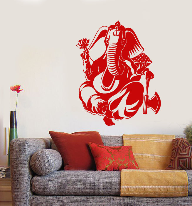 Vinyl Wall Decal Indian God Ganesha Elephant Hinduism Stickers (3096ig)