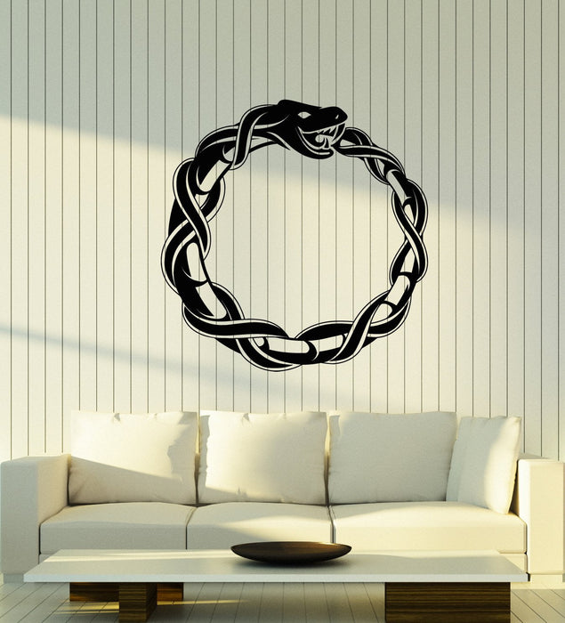 Vinyl Wall Decal Ouroboros Snake Dragon Ancient Infinity Symbol Stickers (2787ig)