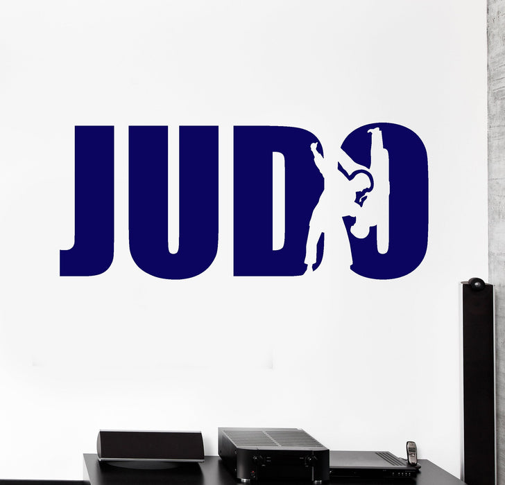 Vinyl Wall Decal Judo Sports Wrestling Fighters Logo Signboard Word Stickers (2131ig)
