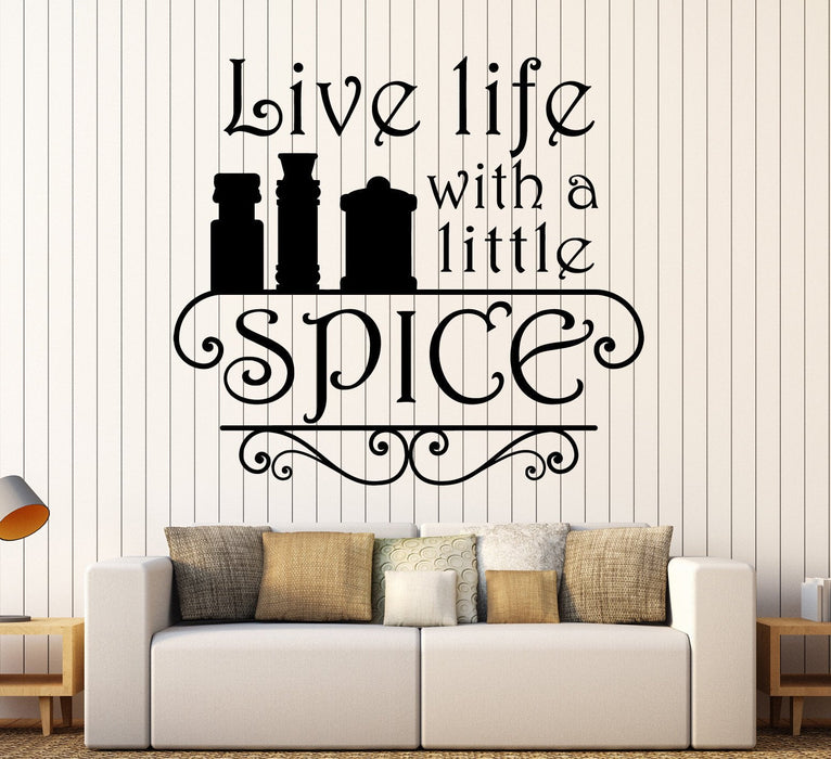 Vinyl Wall Decal Kitchen Quote Spice Chef Restaurant Cook Stickers Unique Gift (ig4534)