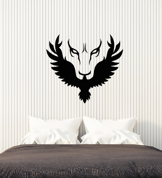 Vinyl Wall Decal Abstract Lion Head Phoenix Bird Stickers (3609ig)