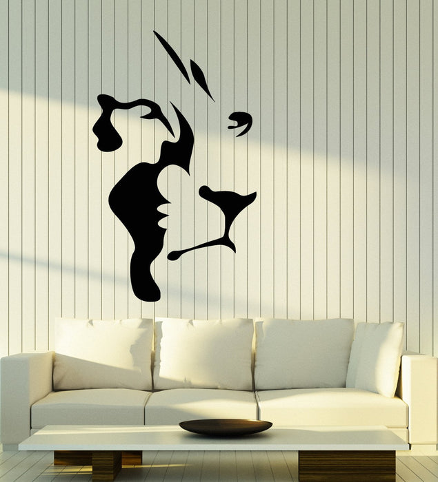 Vinyl Wall Decal Abstract Lion Head African Animal Predator Stickers (2964ig)
