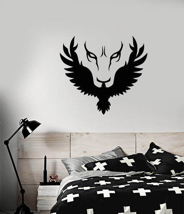 Vinyl Wall Decal Abstract Lion Head Phoenix Bird Stickers (3609ig)