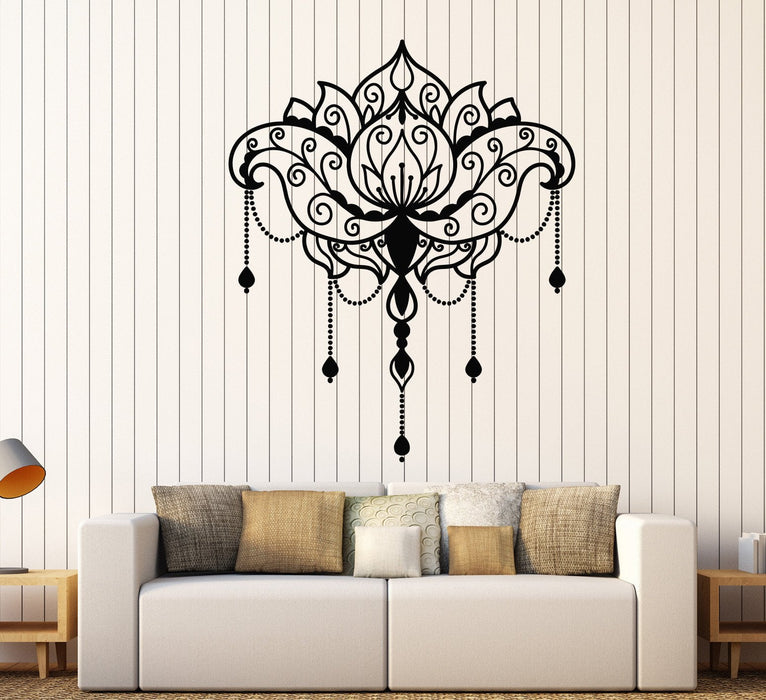 Vinyl Wall Decal Lotus Flower Yoga Center Art Decor Room Design Stickers Unique Gift (1033ig)