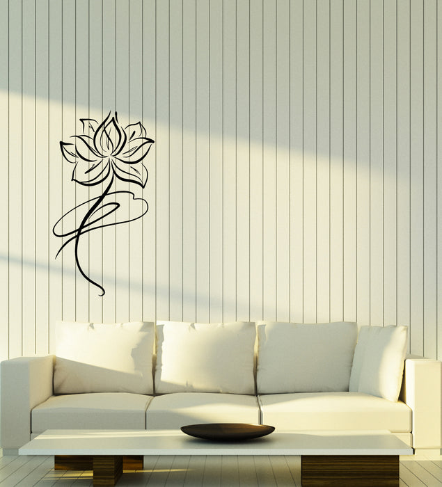 Vinyl Wall Decal Abstract Lotus Flower Buddhism Stickers (3651ig)