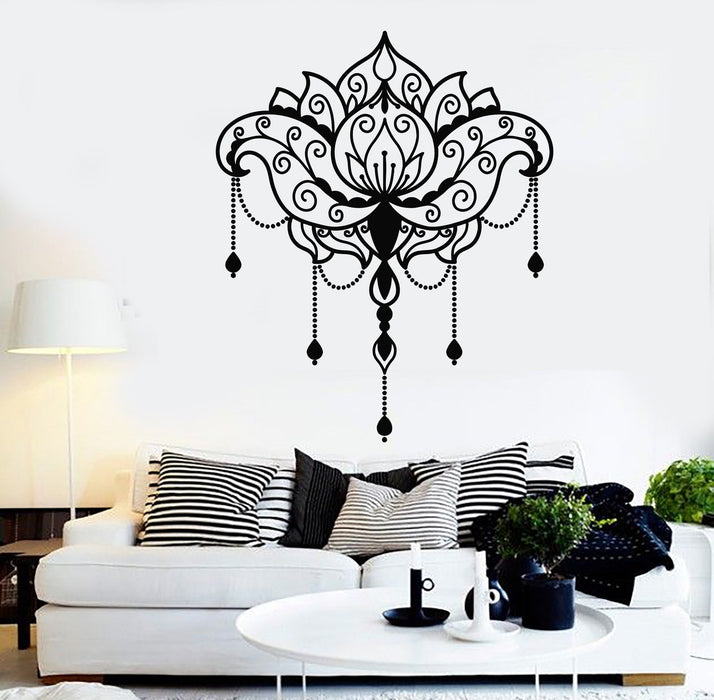 Vinyl Wall Decal Lotus Flower Yoga Center Art Decor Room Design Stickers Unique Gift (1033ig)