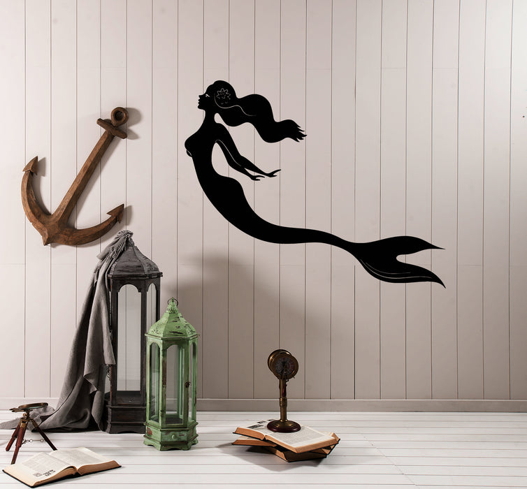 Vinyl Wall Decal Mermaid Silhouette Sea Ocean Fairy Tale Beast Stickers (3542ig)