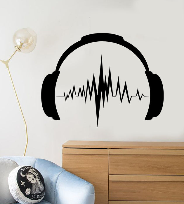Vinyl Wall Decal Headphones Sound Music Musical Teen Room Art Unique Gift (389ig)
