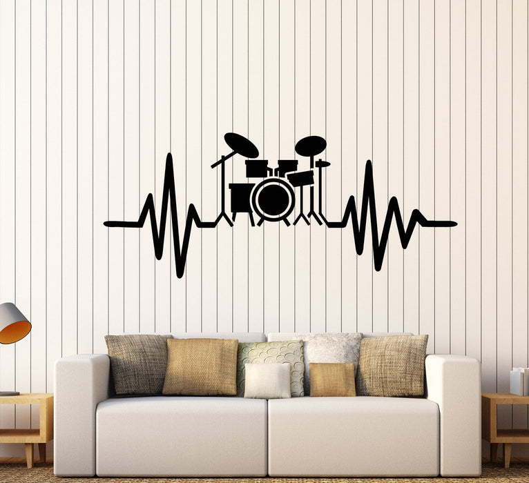 Vinyl Wall Decal Drum Kit For Drummer Musician Music Lover Stickers (2919ig)