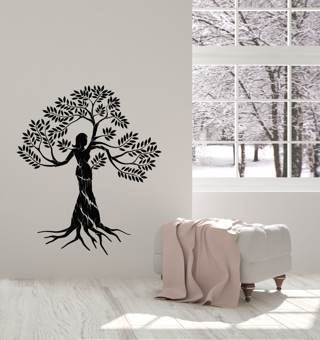 Vinyl Wall Decal Nature Woman Tree Ecological Health And Beauty Stickers (3792ig)