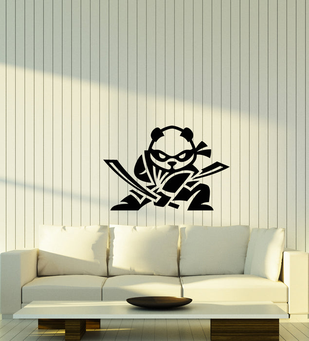 Vinyl Wall Decal Cartoon Baby Panda Funny Ninja Children's Decor Stickers (3862ig)