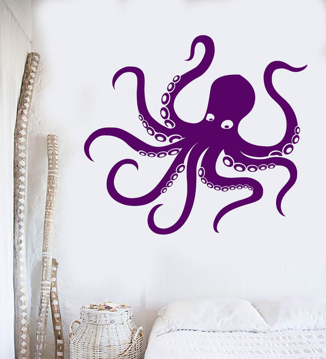 Vinyl Wall Decal Octopus Tentacles Marine Animal Sea Decor Stickers Unique Gift (249ig)