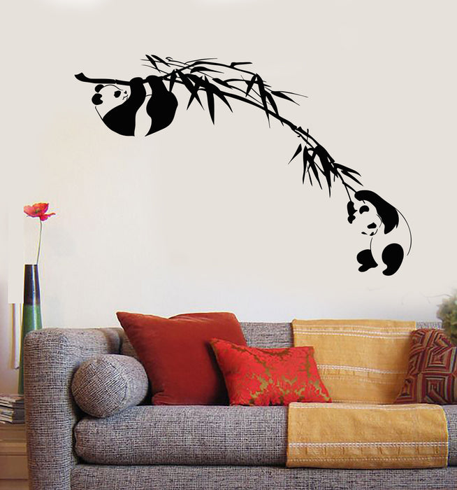 Vinyl Wall Decal Branch Bamboo Tree Panda Asian Animal Stickers Unique Gift (2066ig)