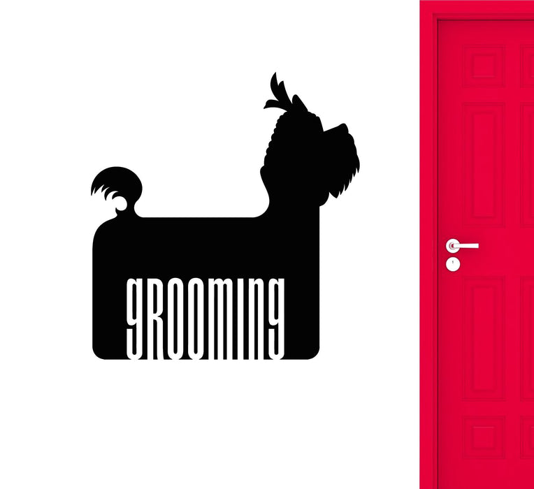 Vinyl Wall Decal Dog Pet Grooming Logotype Stickers (2412ig)