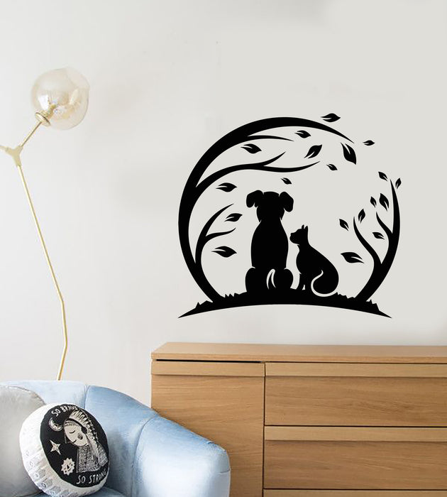 Vinyl Wall Decal Grooming Nature Home Animals Pets Dog and Cat Stickers (3412ig)