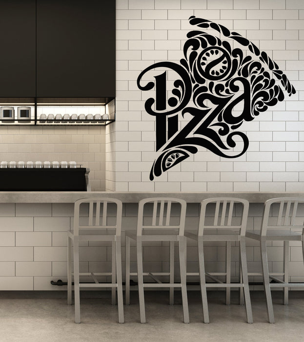 Vinyl Wall Decal Pizza Pizzeria Logo Signboard Fast Food Restaurant Stickers Unique Gift (2036ig)