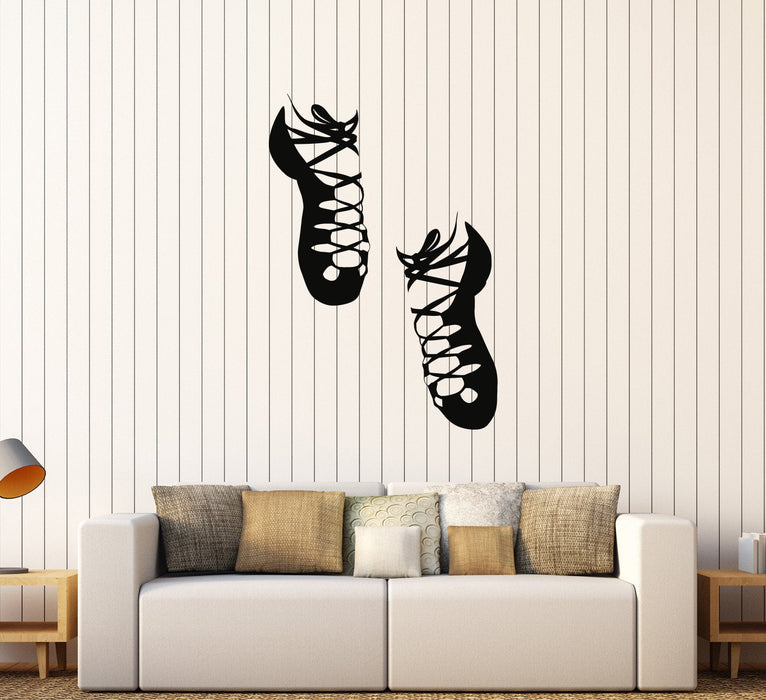 Vinyl Wall Stickers Irish Dance Ireland Celtic Stepdance Ghillies Mural Unique Gift (162ig)