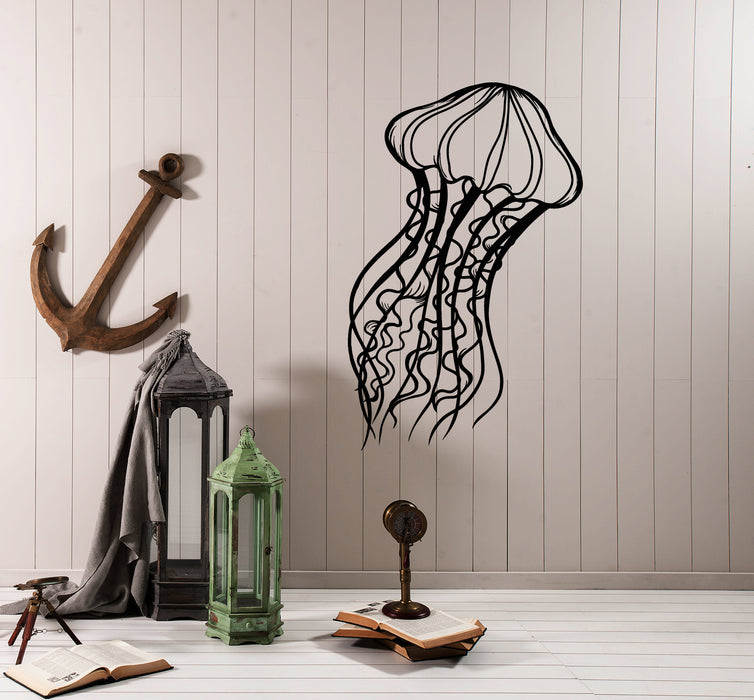 Vinyl Wall Decal Sea Ocean Cartoon Jellyfish Animal Marine Style Stickers (4116ig)