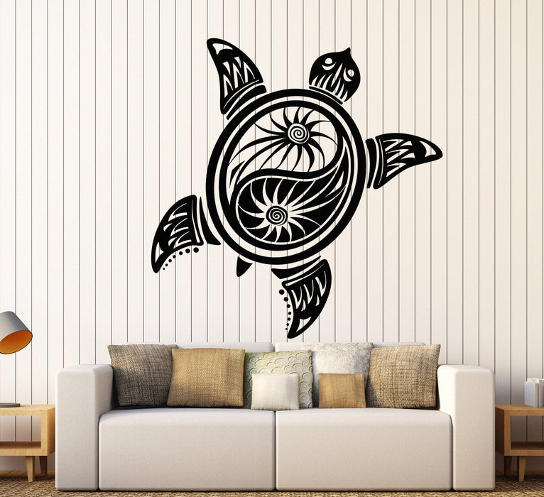 Vinyl Wall Decal Sea Turtle Yin Yang Buddhism Yoga Studio Stickers Unique Gift (1315ig)