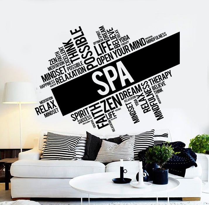 Vinyl Wall Decal Spa Salon Massage Relax Zen Therapy Stickers Unique Gift (ig4443)