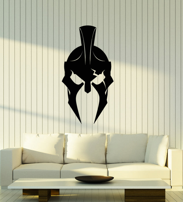 Vinyl Wall Decal Spartan Helmet Gym Warrior Stickers (3540ig)
