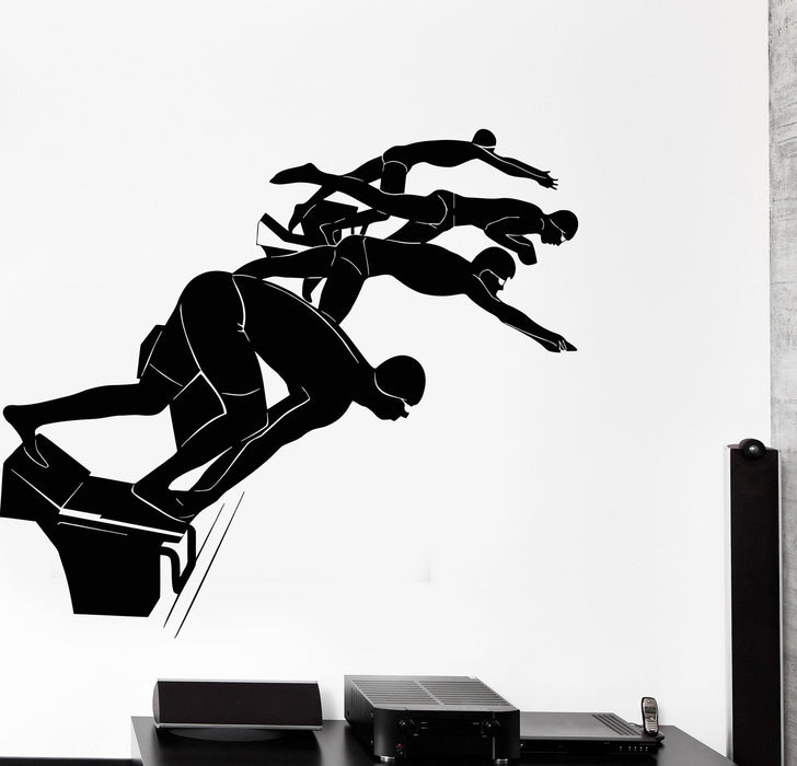 Vinyl Wall Decal Water Sports Swimmer Swim Pool Stickers Unique Gift (751ig)