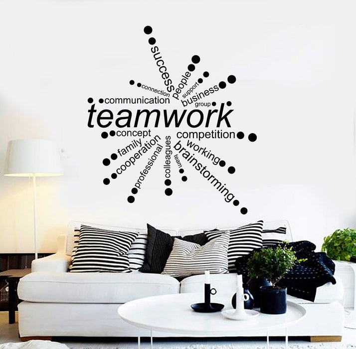Vinyl Wall Decal Teamwork Words Office Quote Decor Business Stickers Unique Gift (ig4342)