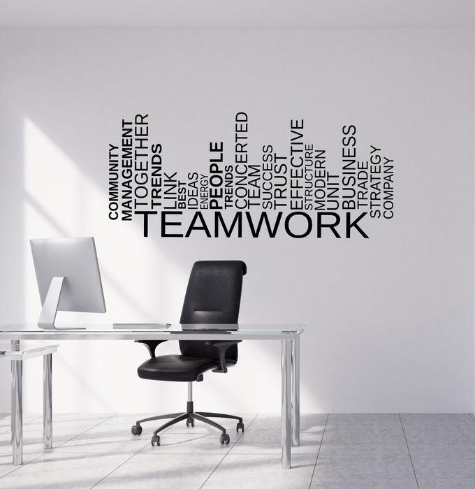 Vinyl Wall Decal Teamwork Words Business Office Decor Stickers Unique Gift (1609ig)