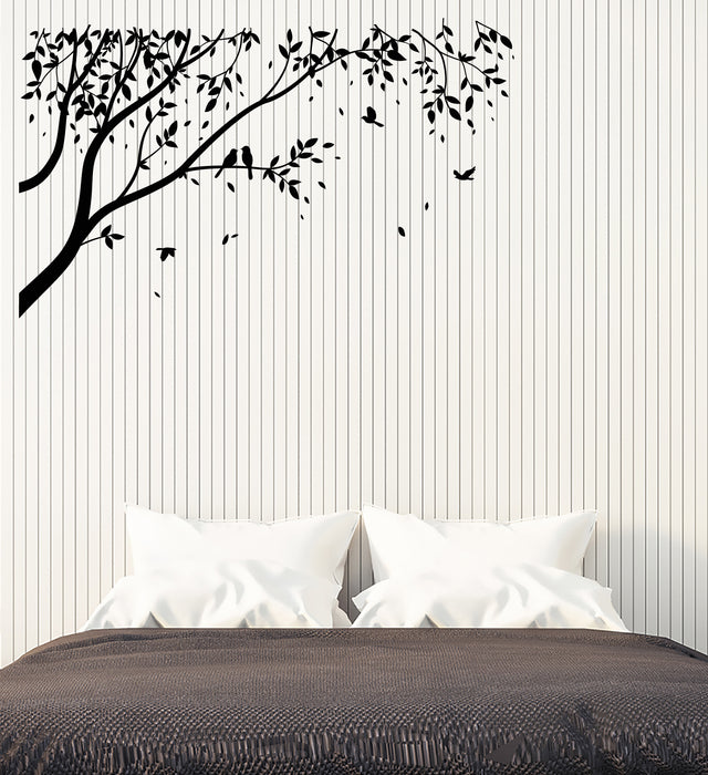 Vinyl Wall Decal Birds On Tree Branch Nature Landscape Nursery Room Decor Stickers (4161ig)