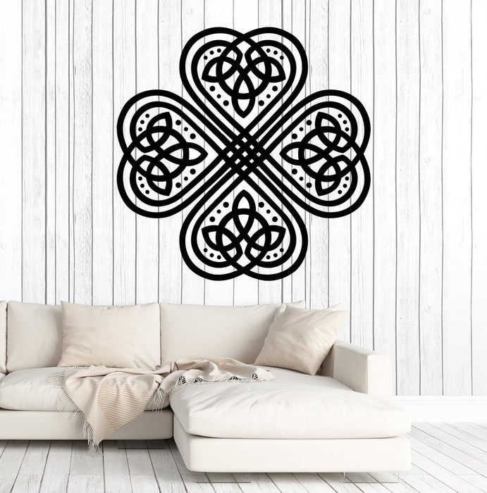 Vinyl Wall Decal Clover Trefoil Celtic Irish Symbol Ornament Stickers Unique Gift (1366ig)