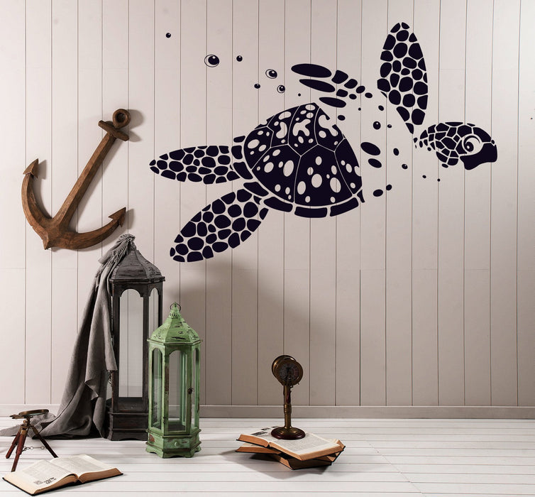 Vinyl Wall Decal Sea Turtle Animal Ocean Marine Kids Room Decor Stickers Unique Gift (121ig)
