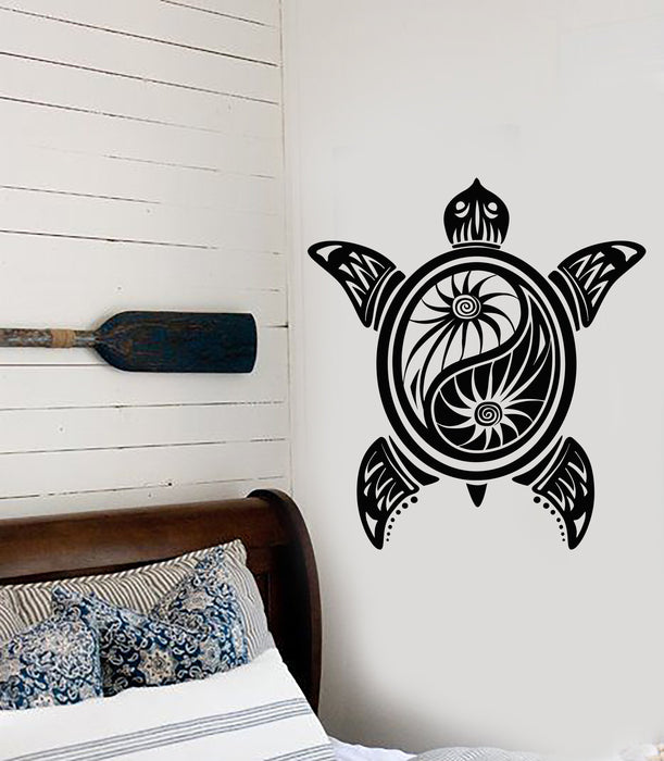 Vinyl Wall Decal Sea Turtle Yin Yang Buddhism Yoga Studio Stickers Unique Gift (1315ig)