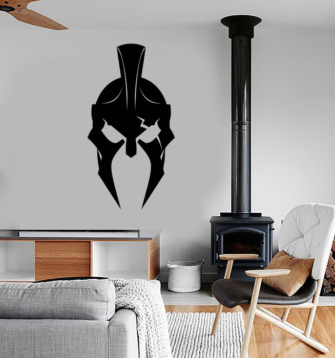 Vinyl Wall Decal Spartan Helmet Gym Warrior Stickers (3540ig)