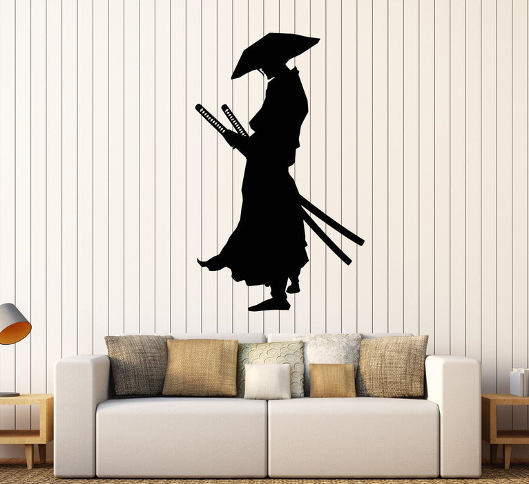 Vinyl Wall Decal Japanese Warrior Samurai Katana Swords Stickers Unique Gift (1606ig)