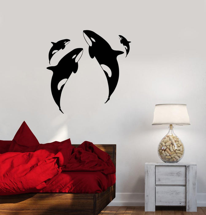 Vinyl Decal Whale Ocean Marine Animals Sea Wall Sticker Mural Unique Gift (ig2718)