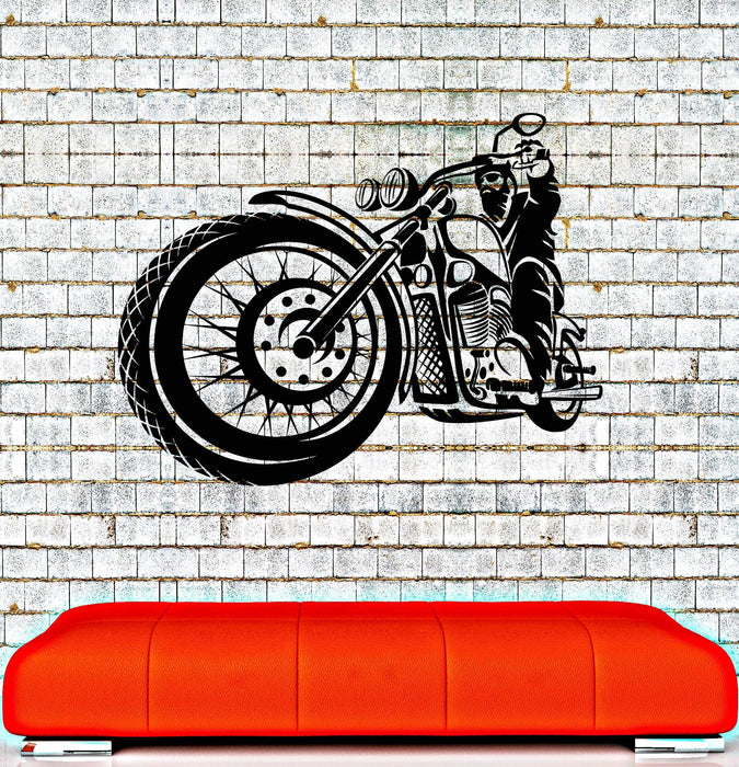 Vinyl Wall Decal Biker Club Motorcycle Racer Garage Stickers Unique Gift (ig4218)