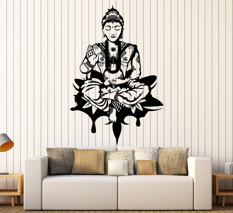 Vinyl Wall Decal Buddha Meditation Yoga Center Stickers Unique Gift (ig3845)