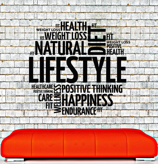Vinyl Wall Decal Healthy Lifestyle Words Motivation Diet Stickers Unique Gift (ig4251)