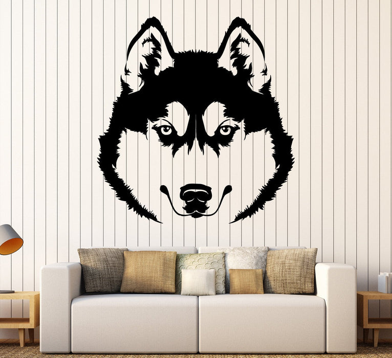 Vinyl Wall Decal Husky Head Dog Pet Stickers Mural Unique Gift (ig3879)