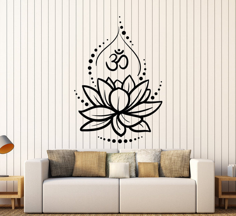 Lotus Flower Yoga Hinduism Hindu Om Meditation Symbol Wall Decal Sticker Unique Gift ig4625