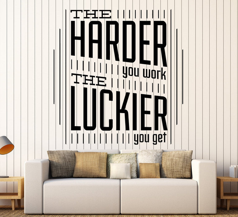 Vinyl Wall Decal Motivational Office Quote Hard Work Stickers Unique Gift (ig4308)