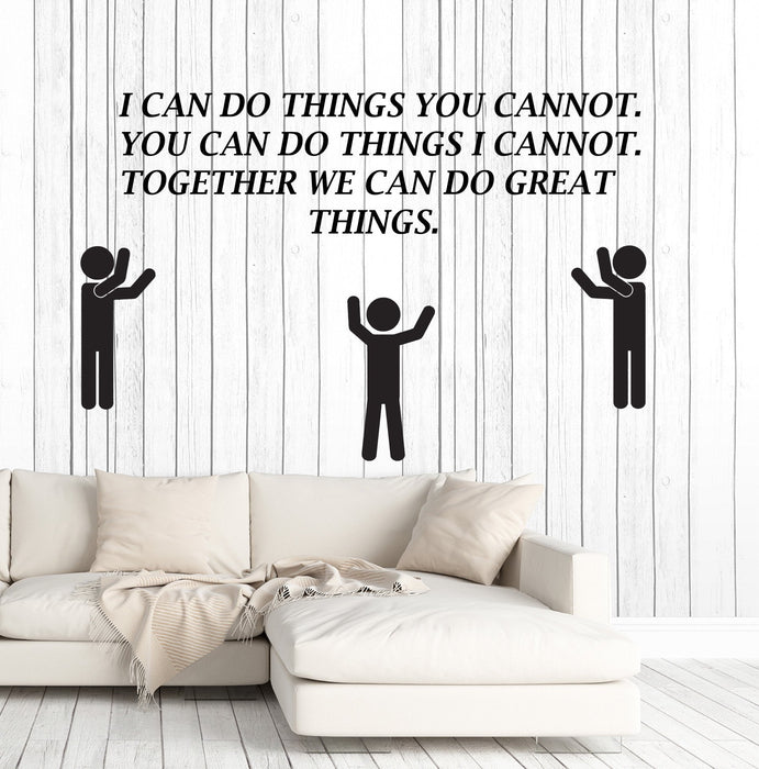 Vinyl Wall Decal Motivation Quote Office Team Teamwork Inspire Stickers Unique Gift (ig4718)