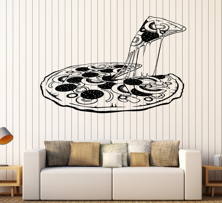 Vinyl Wall Decal Pizza Pizzeria Italian Restaurant Food Stickers Mural Unique Gift (ig4328)