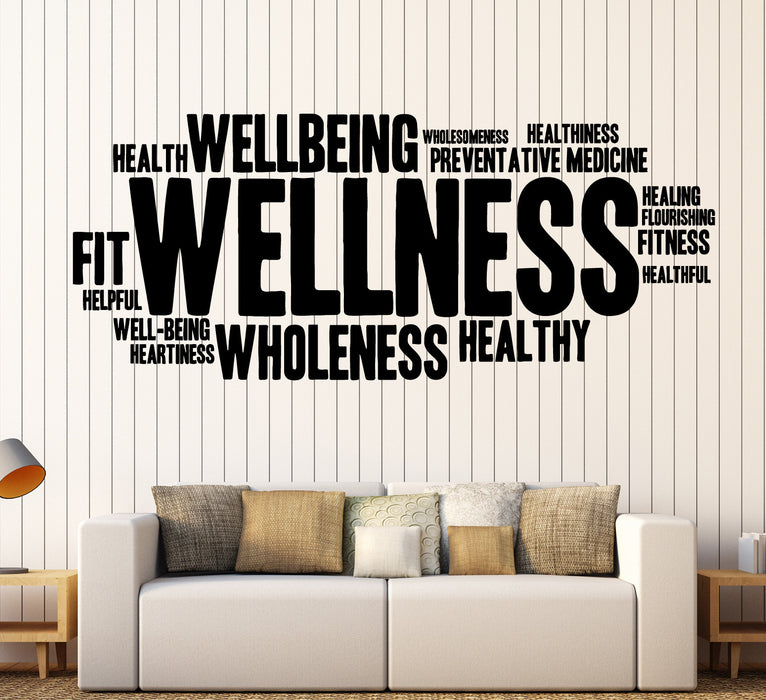 Wall Sticker Vinyl Wellness Healthy Lifestyle Fitness Woman Gym (ig4304)